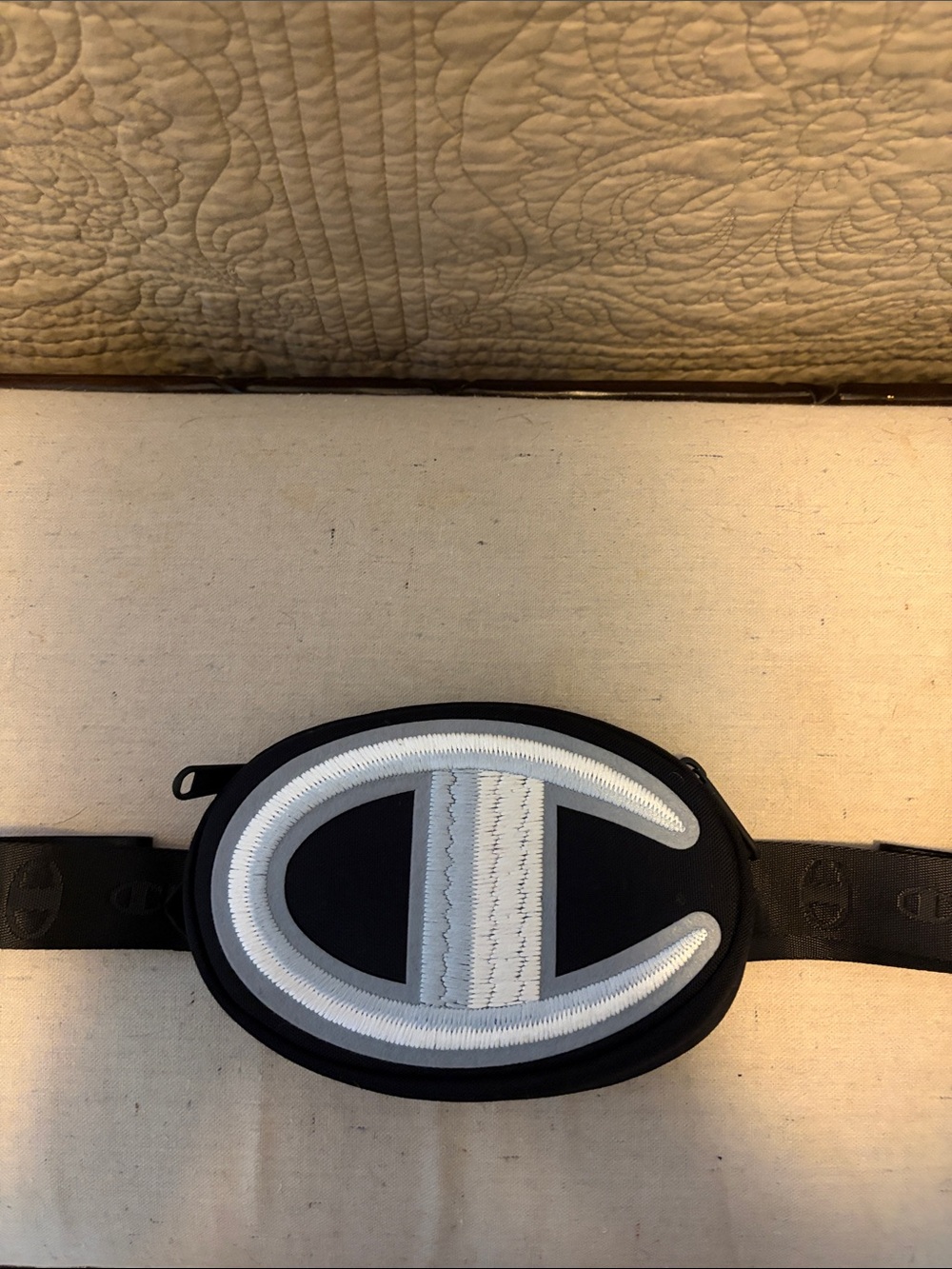 Champion Black and White Logo Waist Bag. Men/Women